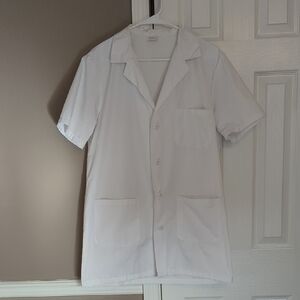 Short Sleeve Lab Coat Scientist White Coat Uniform Health Professionals